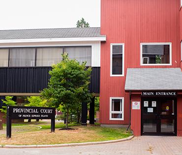 Sign showing the words "Provincial Court of Prince Edward Island"