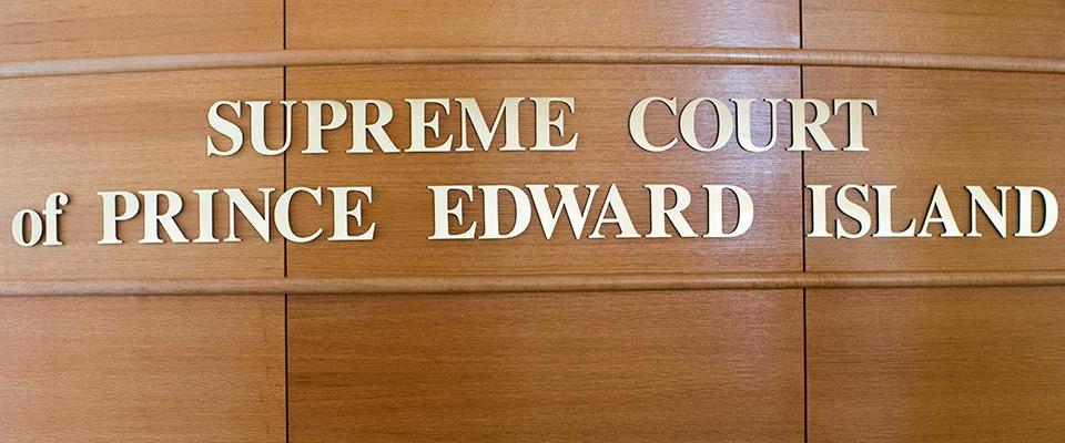 View of the Supreme Court of Prince Edward Island sign